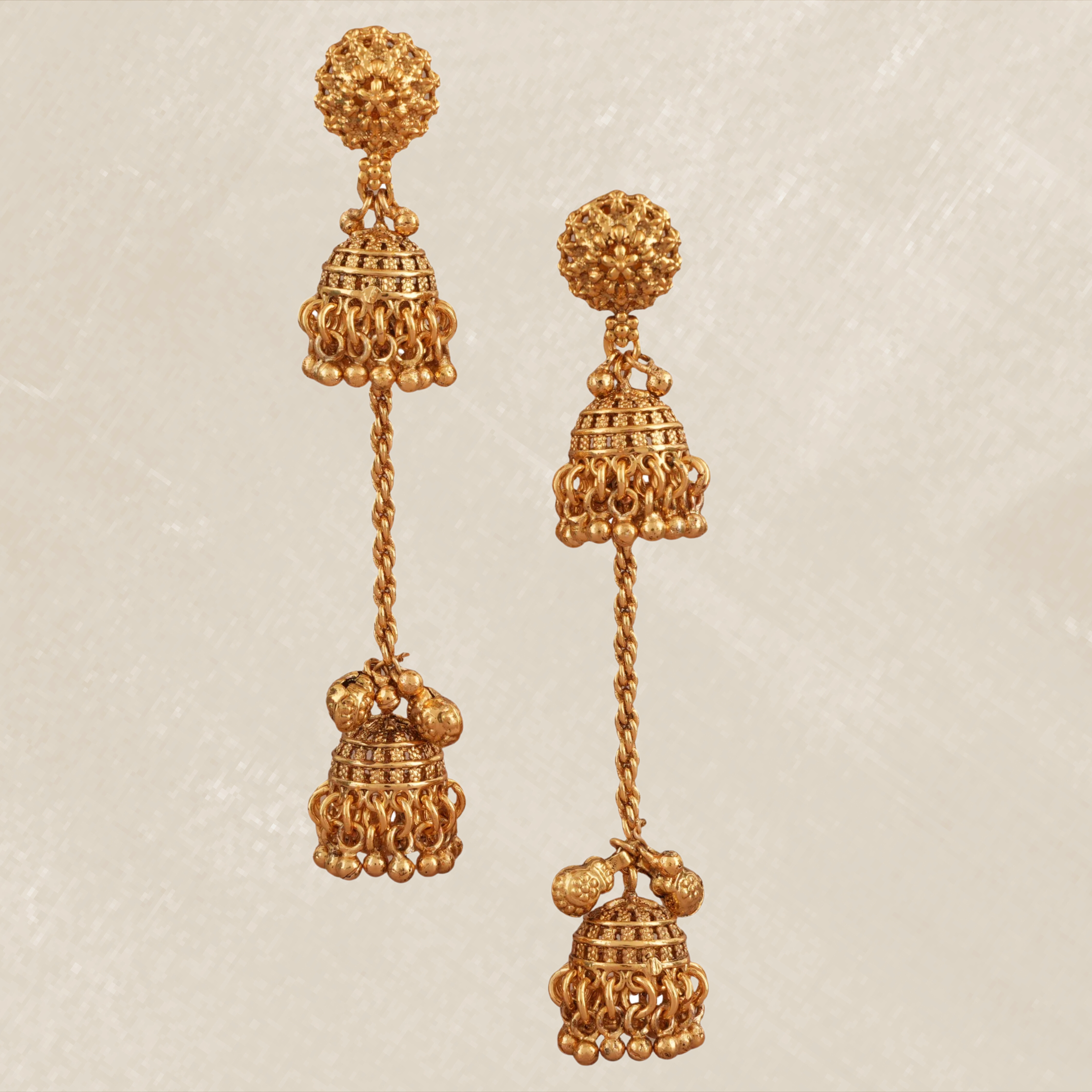 Stunning Antique Gold Pendant Set with Jhumka Earrings | Traditional Jewellery